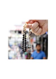 Resim Tesbihcibaba Premium Seri Gümüş Kamçı Füme Sıkma Kehribar Tesbih 