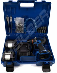 Resim BÖHRER ALMAN V998 15AHm MAVİ BAKIR SARGILI ÇİFT AKÜLÜ DARBELİ AKÜLÜ VİDALAMA ÇELİK ŞANZIMAN ŞARJLI MATKAP 