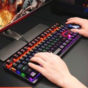 Resim Annivia MK1S LED Arkadan Aydınlatmalı Mekanik Oyun Klavyesi, Mavi Anahtarlı Kablolu USB Oyun Klavyeleri, Windows PC Dizüstü Oyun için 87 Tuş, Siyah 