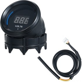 Resim Lemestar 12v Araçlar İçin 52mm Siyah Lcd Voltmetre, Mavi Led Gösterge, 0-35v Ölçüm Aralığı, Uyarı Fonksiyonu, Evrensel Uyum 