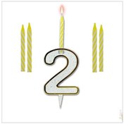 Resim 2 Rakam Şeffaf Mumluk ve 4 Adet Mum 