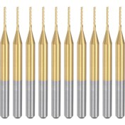 Resim CelestialCo 10 Adet Titanyum Ceket Karbür Uç Fabrikası Gravür Freze Kesici Cnc Yönlendirici Bitleri Pcb Makinesi Için, 1/8 Inç Şaft 0.8mm (Yurt Dışından) 