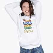 Resim Stay Cool Tasarımlı Kapşonlu Kadın Sweatshirt 