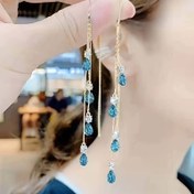 Resim Zarif Seksi Yapay Elmas Püskül Sarkan Küpeler, 14K Altın Kaplama Alaşım, Bakır Kulak İğnesi, Tüy Değil, Günlük ve Parti Etkinlikleri İçin, Sevgililer Günü Hediyesi 