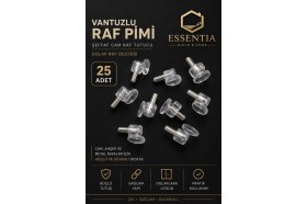 Resim ESBH Vantuzlu Raf Pimi Şeffaf Cam Raf Tutucu Dolap Raf Desteği 25 Adet 