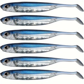 Resim 5 Adet/6 Adet Silikon Kürek Kuyruklu Yumuşak Yem, Bass Trout Walleye Crappie Için Yapay Yüzen Minnow Balıkçılık Yemi, Balıkçılık Takımı 