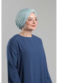 Resim Hürrem Bone Bebe Mavisi Pratik Hazır Geçmeli Tesettür Bone Sandy Pileli Salaş 2121 11 Bebe Mavisi 