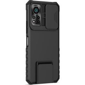 Resim Shin-wo Infinix Hot 12 Play İçin Kamera Korumalı Pc + Tpu Telefon Kılıfı - Siyah (Yurt Dışından) 