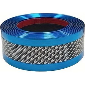 Resim Chuangyinshop 2 Adet Mavi Karbon Fiber Araç Eşik Koruması Çizilme Ve Çökme Dayanımlı 