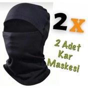 Resim DUDAKTAN KALBE 2 Adet Kar Maskesi Rüzgar Geçirmez Full Likralı Termal Kumaş (HER BEDENE UYGUNDUR) 