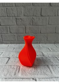 Resim Kalpli Vazo Turuncu Çok Renkli 