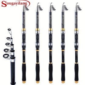 Resim Sougayilang Başlangıç ​​Balıkçılık Çubuğu - Siyah ve Beyaz, Teleskopik, Fiberglas, Tatlı Su Balıkçılığı İçin İdeal, Döner Makara, İki Elde Kullanılabilir Sap, Orta Güç, Set, Balıkçılık Aksesuarı 