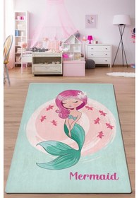 Resim Nara Djt Makinede Yıkanabilir Kaymaz Tabanlı Çocuk ve Bebek Halısı Çok Renkli 