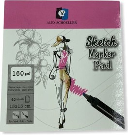 Resim Alex Schoeller Sketch Marker Defteri Pad 160 G 15x15 CM 40 Yp. 