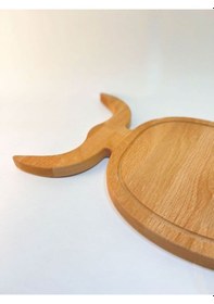 Resim Doğal Ahşap Et Kesme Ve Sunum Tahtası, Kayın Ağacı Ahşap 