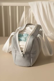 Resim Bow Beyaz Kurdele Anne Bebek Bakım Çantası 