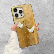 Resim İki kırmızı taçlı turnanın yaratıcı desenleri, yeni yuvarlak kenarlı büyük delikli cep telefonu kılıfı, eğlenceli, basit, moda, kişilik trendi, erkekler ve kadınlar için uygun iPhone cep telefonu kılıfı 