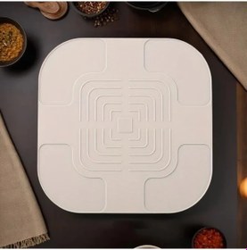 Resim Cloud011 1 Adet Bej 27 Cm Kare Silikon Airfryer Altlığı Yapışmaz Kolay Temizlik 