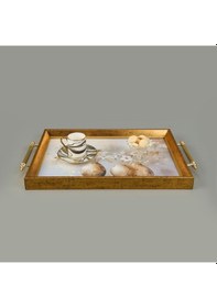 Resim Kitchen Vazoda Çiçek Desenli Akrilik Tepsi - Renkli - 49 Cm Çok Renkli 