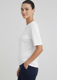 Resim Ekru Bisiklet Yaka Triko Bluz - EKRU / S 