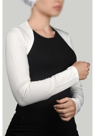Resim Altobeh Uzun Kollu Kadın Tesettür İçe Giyilen Bolero - Ekru Çok Renkli 