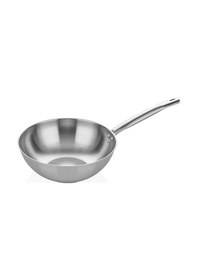 Resim Çelik Wok Tava 26cm - Paslanmaz Sap Gri 
