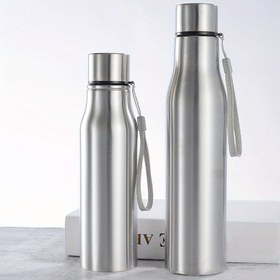 Resim 1 adet 25.36oz/33.81oz Paslanmaz Çelik İzoleli Su Şişesi - BPA'sız, Sızdırmaz, Dayanıklı ve Taşınabilir - İçecekleri Sıcak / Soğuk Tutur, Temizlemesi Kolay, Elde Yıkanabilir, Kamp Gereksinimleri, Şık Metalik Bitiş, Güvenli Kapak Tasarımı 