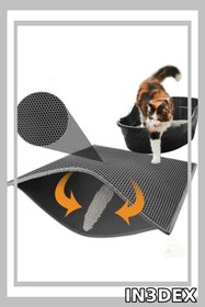 Resim İN3DEX Büyük Boy Kedi Tuvalet Önü Paspası Kum Hapseden Kolay Temizlenir 