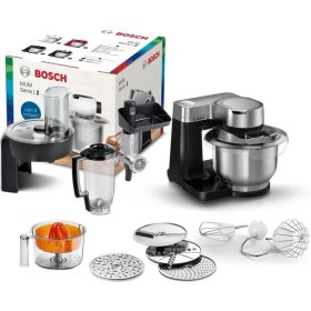 Resim Siyah Premium Hamur Yoğurma Kıyma Çekme ve Blender Aparatlı Çok Fonksiyonlu Mutfak Robotu 50 Hz / 6 