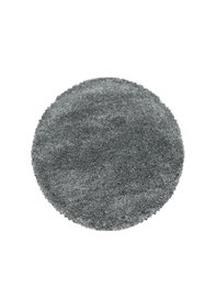 Resim Yuvarlak Halı Yumuşak Süpersoft Yüksek Tüylü 30 Mm Hav Yüksekliğinde Düz Açık Gri Renkli Shaggy Halı 