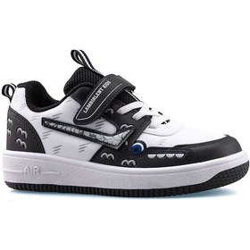 Resim Lambırlent Cırtlı Bağcıklı Unisex Erkek Kız Çocuk Spor Ayakkabı Sneakers 033 Siyah Beyaz 