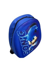 Resim Kreş & Anaokulu Çocuk Sırt Çantası Kirpi Sonic Karakter 3-6 Yaş 5d Kabartmalı Kumaş Okul Çantası 30cm 