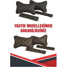 Resim Fıat Palıo Sw Uyumlu Emniyet Kemer Pedi Siyah Deri Siyah Dikişli 