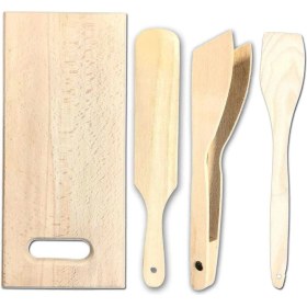 Resim Marsilyan Pratik Kullanım Ahşap Büyük Mutfak Seti 4 Parça 