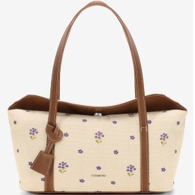 Resim Mavi Çiçekli Kanvas Bowling Omuz Çantası 270 Mavi Çiçekler 