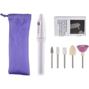 Resim Jewval Manikür Pedikür Tırnak 5 Başlıklı Elektrikli Törpü Bakım Seti Tırnak Süsleme Bakım Makinesi + Kılıf 