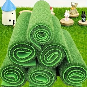 Resim 6 adet Yeşil Yapay Plastik Çim Kareleri - Kendin Yap Çim Matı, Elektrik Gerektirmez, Plastik Malzeme, Bahçe Dış Mekan Zemin Dekoru için İdeal, Dış Mekan Dekoru | Doğal Çim Görünümü | Plastik Yapı, Yapay Çim Çim 