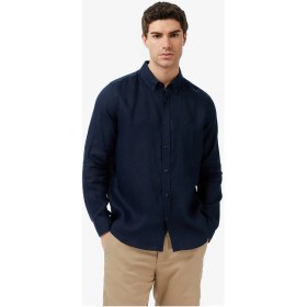 Resim Nautica Erkek Lacivert Regular Fit Keten Gömlek W65101T.4NV 