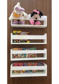 Resim Duvar Rafı Beyaz Montessori Kitaplık 