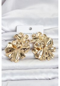 Resim 316l Çelik Gold Renk Lotus Model Kadın Küpe 6413405 