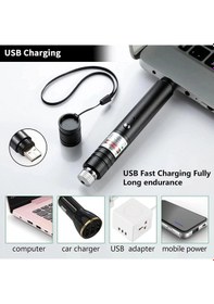 Resim Fithome 100mw Desen Başlıklı Usb Şarjlı Yeşil Lazer Pointer Tdrtr 