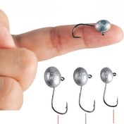 Resim 8'li Paket Mini Kurşun Başlı Balıkçılık Kancaları Hafif Yumuşak Yem Kanca - Mikro Jig Kesilmeye Karşı Küçük Solucan Ağırlıklı Tekli Ağır Kancalar 