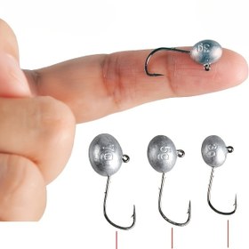 Resim 8'li Paket Mini Kurşun Başlı Balıkçılık Kancaları Hafif Yumuşak Yem Kanca - Mikro Jig Kesilmeye Karşı Küçük Solucan Ağırlıklı Tekli Ağır Kancalar 