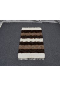 Resim Zehra Abla Halı Yeni El Dokuma Nadir Tiftik Yün Siirt Battaniyesi Kilim 5765 