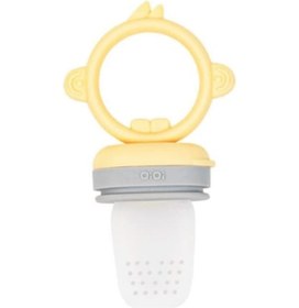 Resim Oioi Meyve ve Sebze Alıştırıcı Püre Emziği - Mellow Yellow / Powder Grey Sarı 