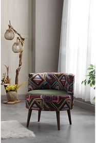 Resim KUMSSHOP ÇOK AMAÇLI OTURMA SALON YATAK MUTFAK OFİS İÇİN KALİTELİ TEDDY-NUBUK KUMAŞ AHŞAP AYAK TEKLİ BERJER 