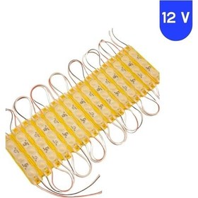 Resim 12 Volt 1.5 Watt 3 Lensli Sarı Amber 2835 Smd Led Modül Ip65 10 Adet Modül 