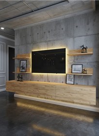 Resim Resital Ledli Duvara Monte Tv Sehpası - Çam - W6020-6 Çam 