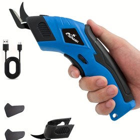 Resim Kablosuz Elektrikli Makas, Kumaş Makası / 3.7V 2000mAh Lityum Şarj Edilebilir Pil, Kumaş, Halı, Suni Deri, Kağıt, Bitkiler Kesmek İçin 2 Bıçakla, Taşınabilir ve Hızlı Şarj DIY 