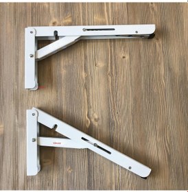 Resim Mandallı Katlanabilir Masa Konsolu 1 Çift Beyaz 40cm Dereceli 